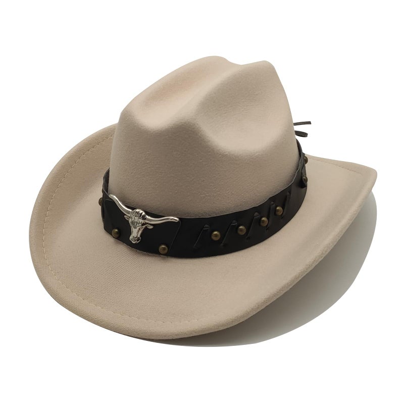 Willheoy Kids Cowboy Hat for Girls Boys Western Cowgirl Hat with Buckle Belt Unisex Wide Brim Fedora Hat Dress Up Costume - Image 1